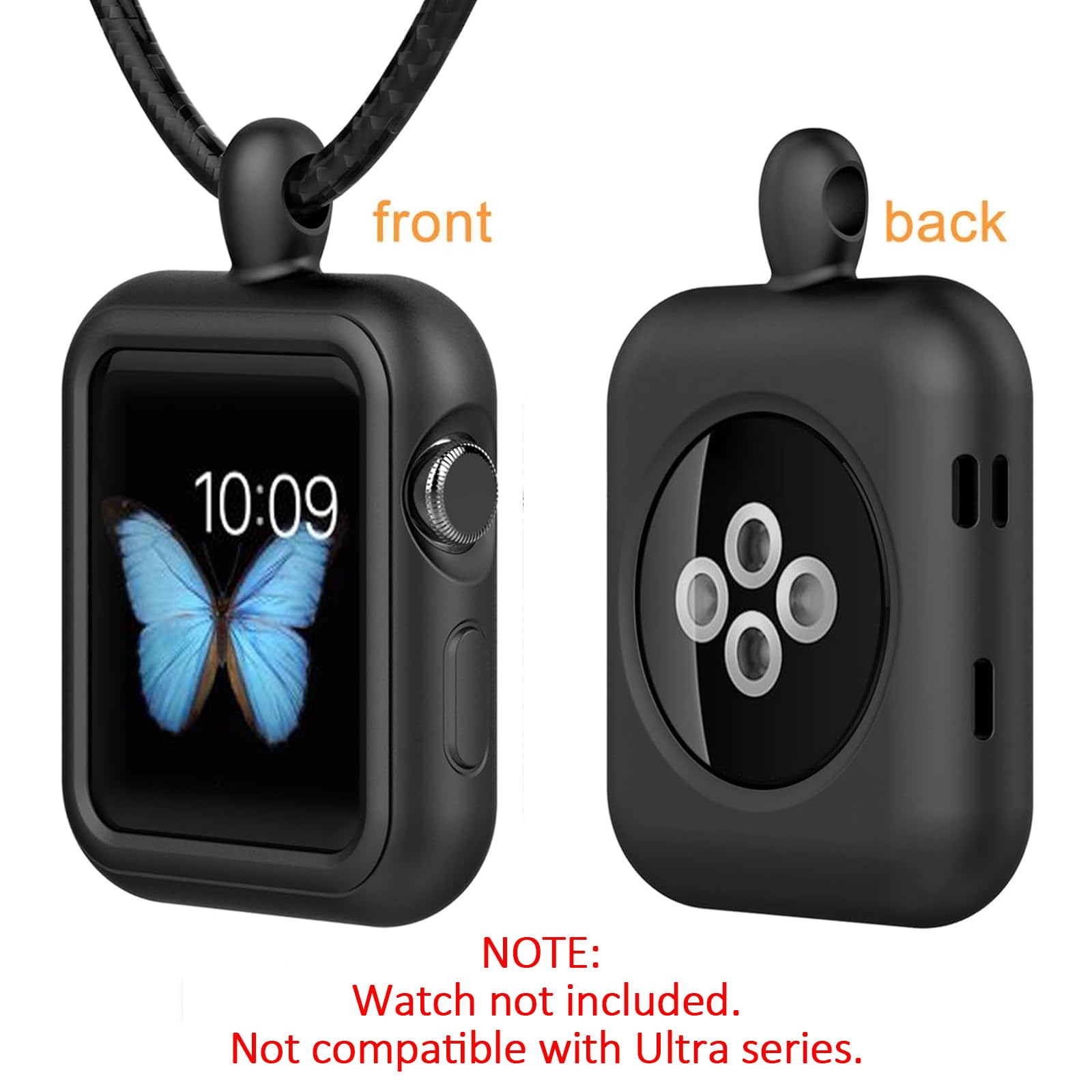 HALLEAST Einzigartiger Anhänger Design Silikon Apple Watch Halsketten Anhänger, Ersatz für Apple Watch Serie Ultra 8 7 SE 6 5 4 3 2 1-38/40/41mm.