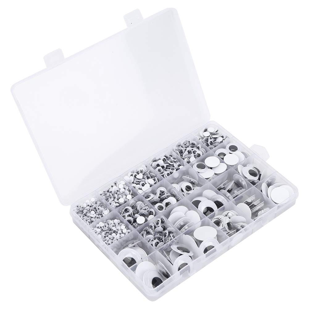 Googly Eyes with Self Adhesive,Wiggle Googly Eyes Round Sticker Eyes DIY Arts Crafts Moveable Eyes Dolls Eyes Decoration 4 to 25mm