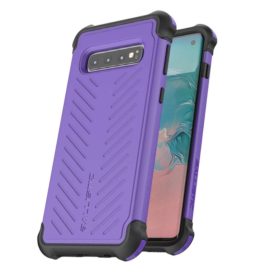 Ballistic Case for Samsung Galaxy S10, Military Grade Drop Tested Rugged Protective Case for Samsung Galaxy S10 6.1 [Tough Jacket Series] Violet