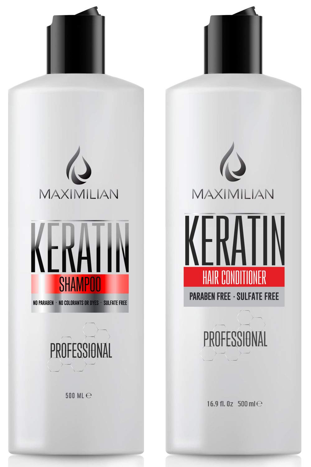 Photo 1 of Keratin Shampoo And Conditioner For Color Treated Hair- Sulfate Free Hair Care Treatment For Dry, Curly, Blonde, Damaged Women Hair- Clarifying And Protective Keratin Complex(2x16.9 Fl Oz) KeratinKeratin