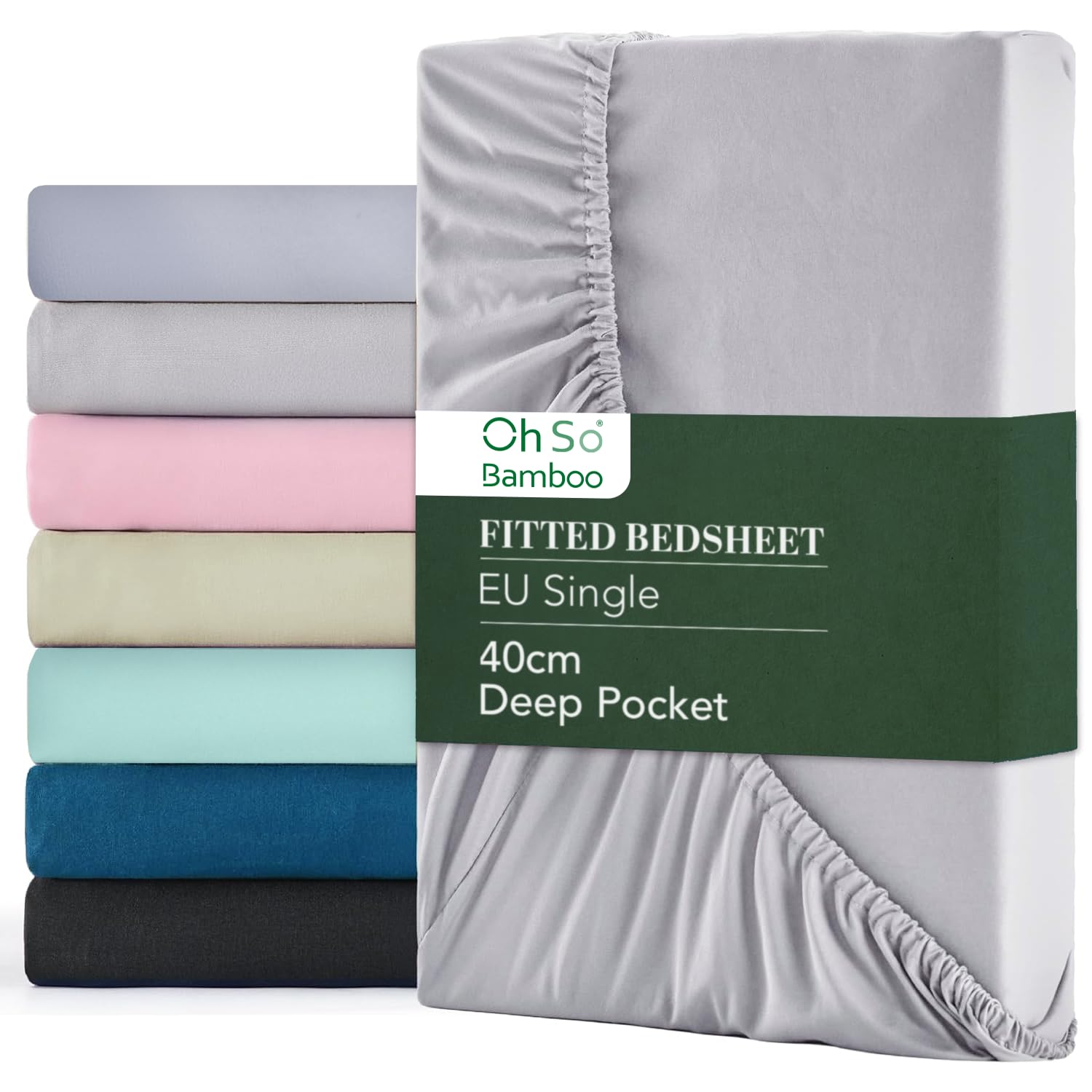 Bamboo Fitted Bedsheet – 100% Organic Bamboo 100% Organic Bamboo Viscose Breathable Cool Super Soft & Smooth Luxurious Comfort for a Restful Sleep - Eco-Friendly & Hypoallergenic — image 1