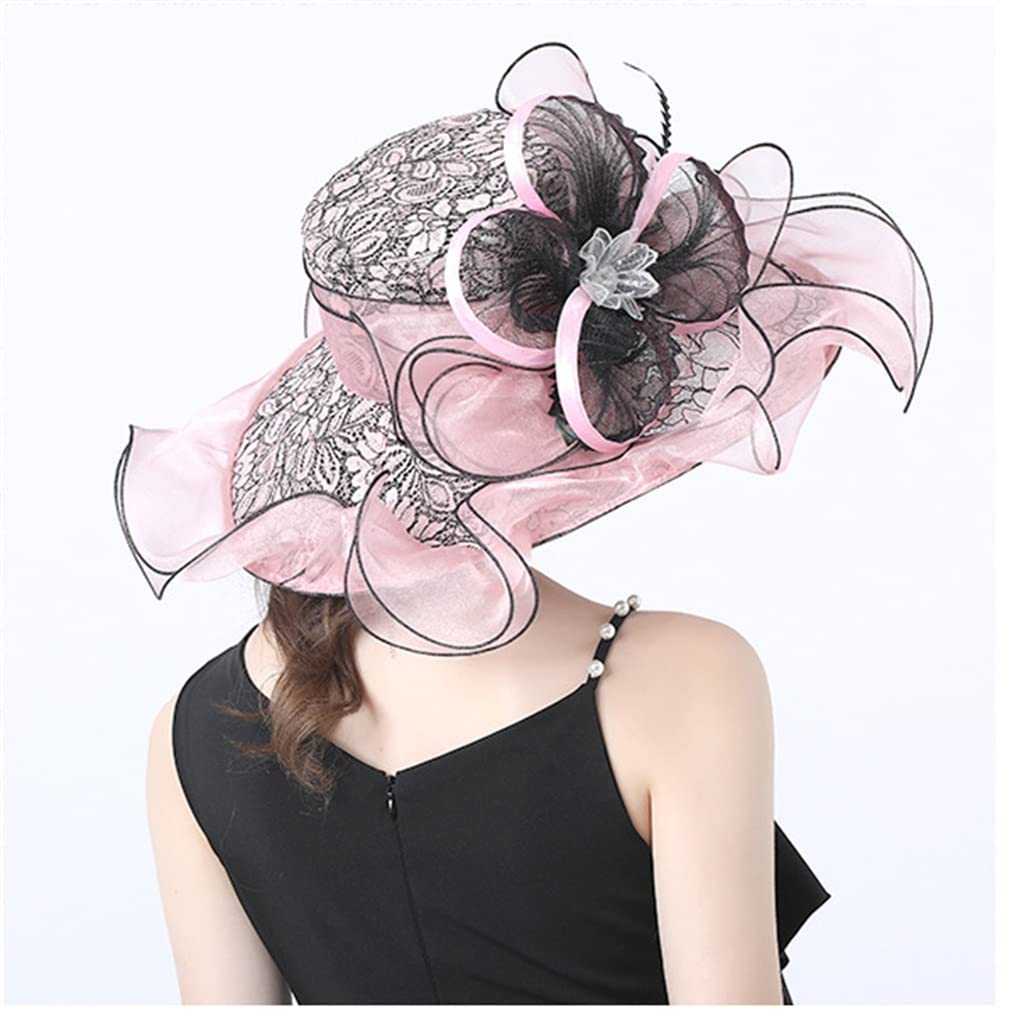 Cappello da Donna con Cornice Estiva in Pizzo Riccio Casual Cappello Parasole per Appuntamenti con Temperamento per Feste