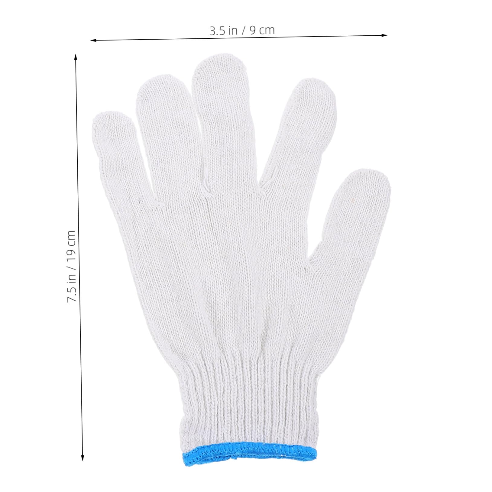 Rutschfeste Gartenhandschuhe aus Baumwolle 20 Paar für Außenarbeiten | Weiche Bequeme Passform, Maschinenwaschbar, Vielseitiges Design, Weiß, für Garten und Haushalt