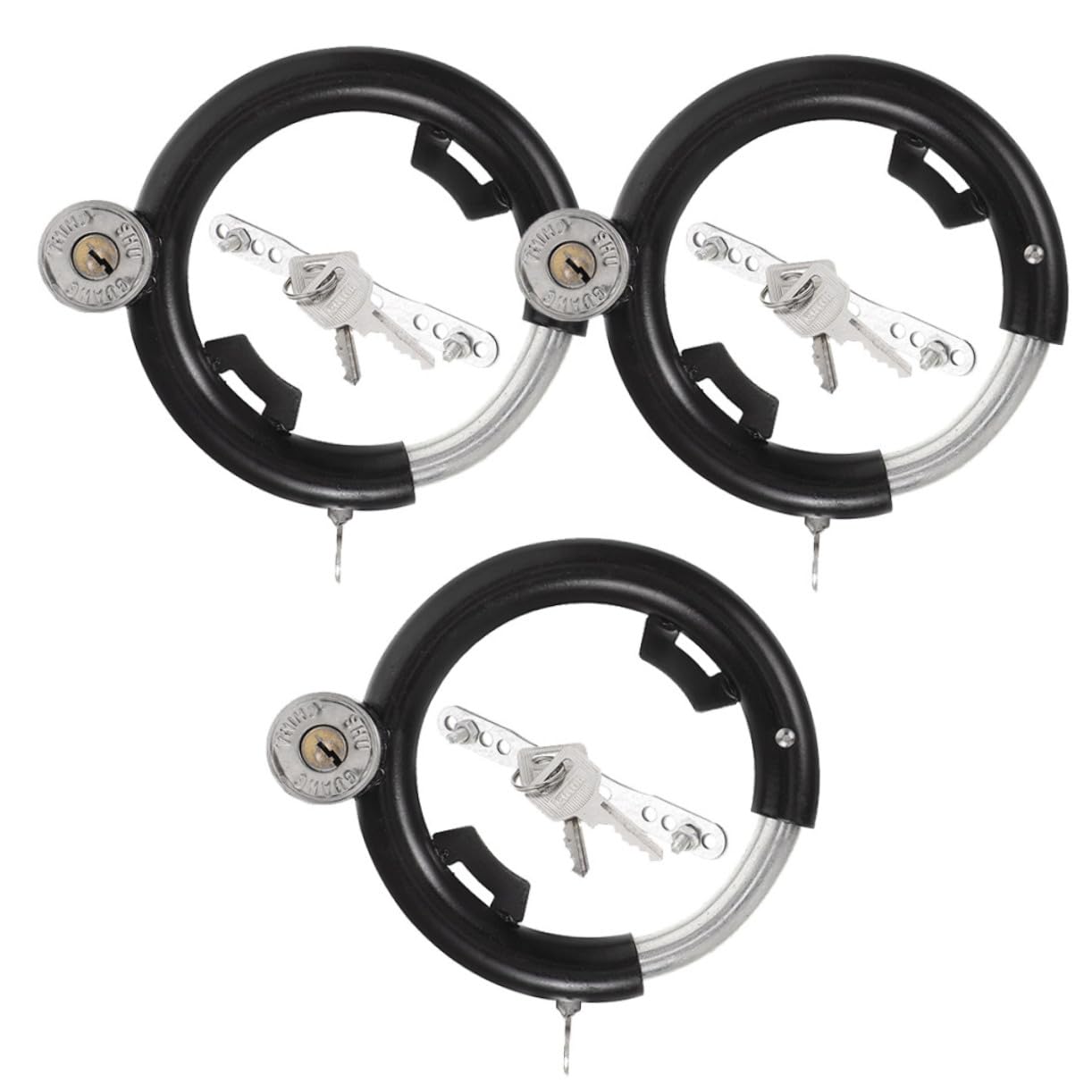 ARTSEWPLY 3 Sets Portable Bike Lock Heavy Duty Security Locks for Mountain Bikes Scooters Motorcycles Keyless Design Convenient Theft for Cyclists