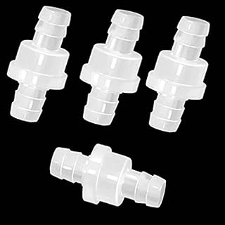 One Way Check Valve Hose Barb Non Return One Way Check Valve Aquarium Air Pump Inline Check Valves Plastic 3/8"(10MM) Pack of 4 (white)