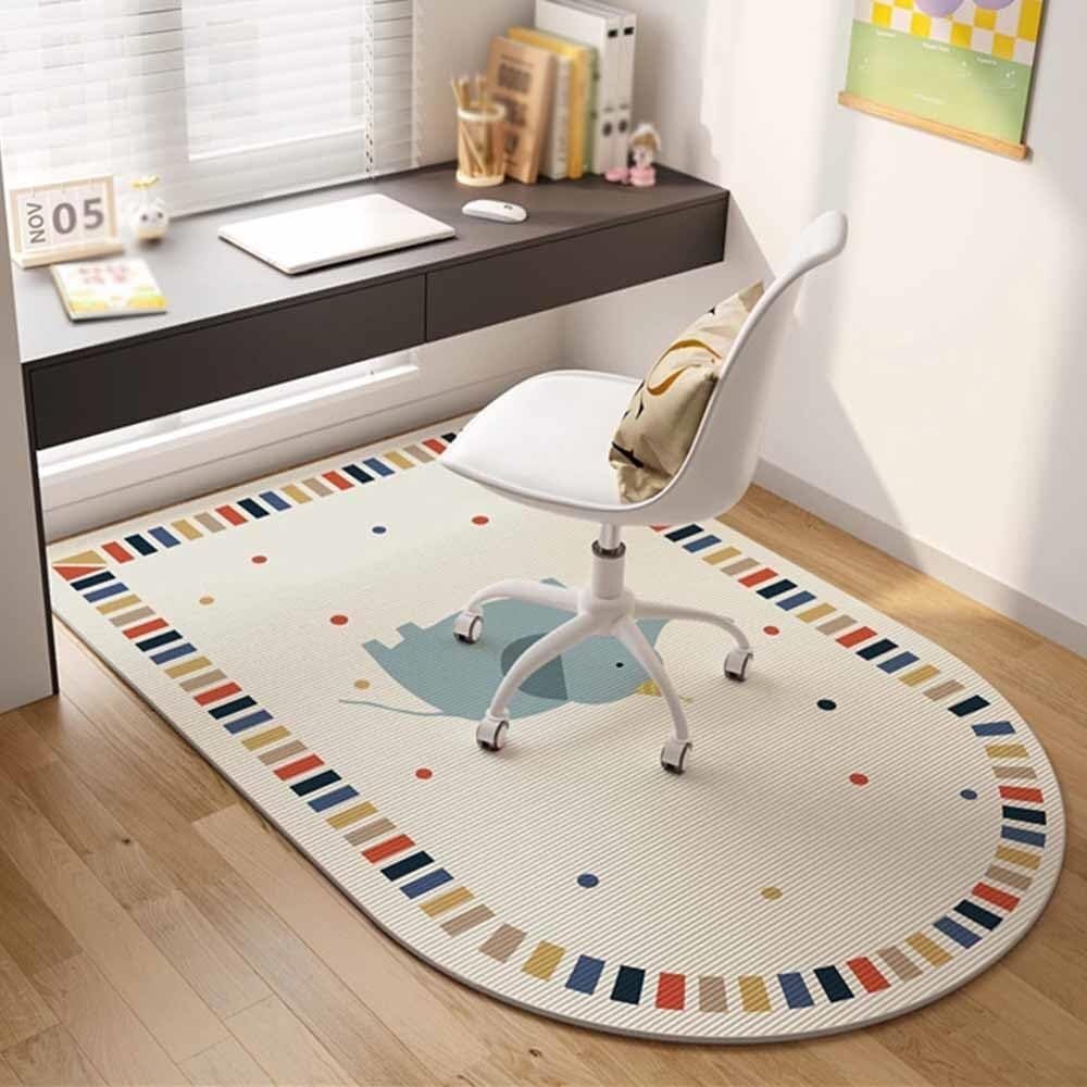 SSDDLZEQ Premium durable range Multifunctional Wooden Floor Protection For Modern Computer And Gaming Chairs(Blue Elephant,80x160cm)