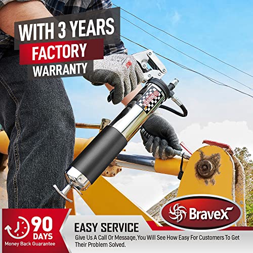 Bravex GUN-SW-02 Heavy Duty Professional Pistol Grip Grease Gun 6000 Psi thumb #5