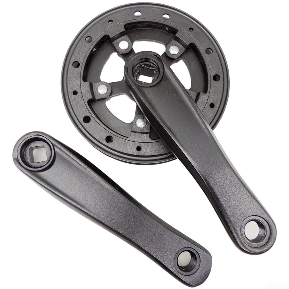 Bike Crankset, 140mm Square Taper Bicycle Crank Arm 28T 30T 32T Aluminum Alloy Chainring, for Youth Kids Compact & Folding Bikes, Lightweight Bike Crankset(28T)