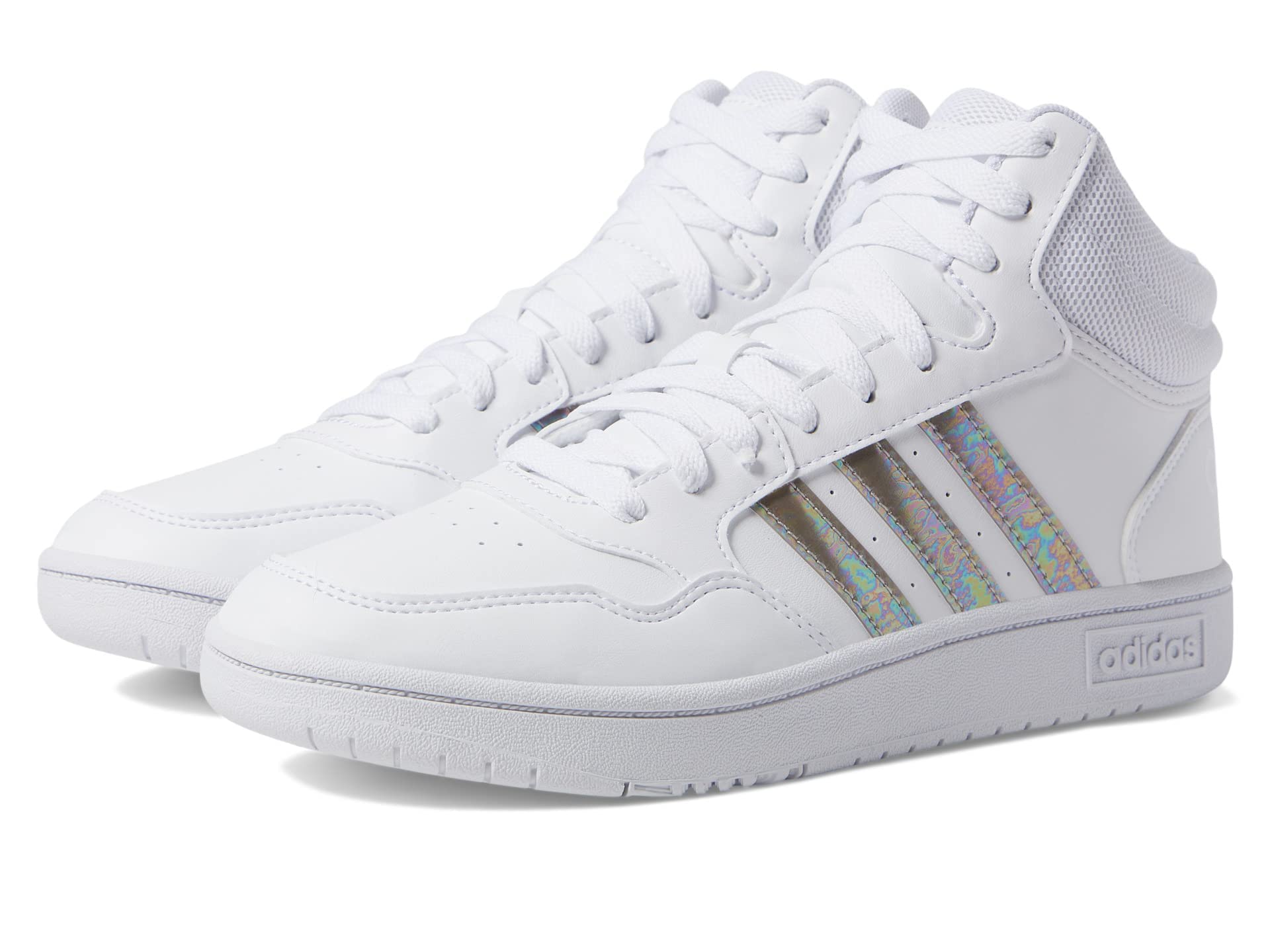 adidas Hoops 3.0 Mid Basketball Shoe, White/White/White, 5 US Unisex Big Kid