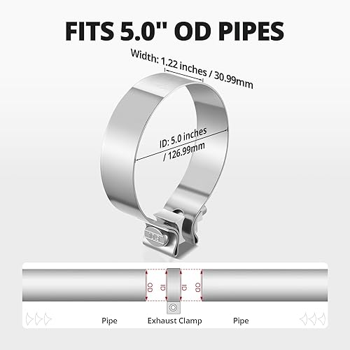 Vista 28 de EVIL ENERGY - Abrazadera selladora de caños de escape con silenciador de acero inoxidable