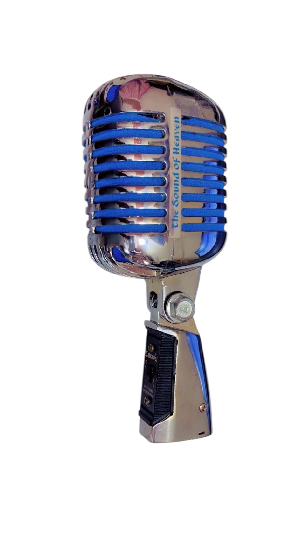 Professional Vintage Classic-Iconic Retro Style, Dynamic Singing Karaoke Metal Microphone Chrome Finish with On/Off Switch
