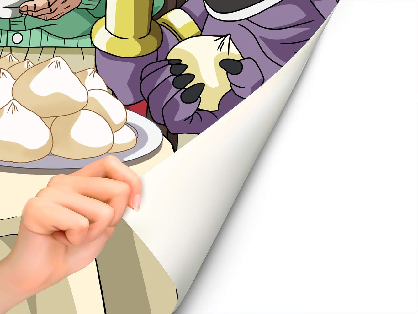 Oedim Fotomural Vinilo Adhesivo Dragon Ball Super Comida de Personajes, Producto Oficial, Vinilo Adhesivo Decorativo para Habitaciones, decoración para Paredes, DBS