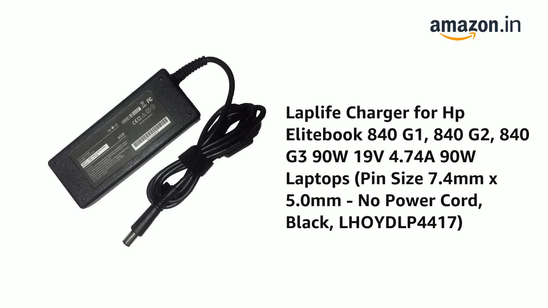 Alimentatore HP PA-1650-02HC – 18.5V 3.5A 65W Per EliteBook 2740p, 2760p, 6930p, 8440p, 8460p, 8470p