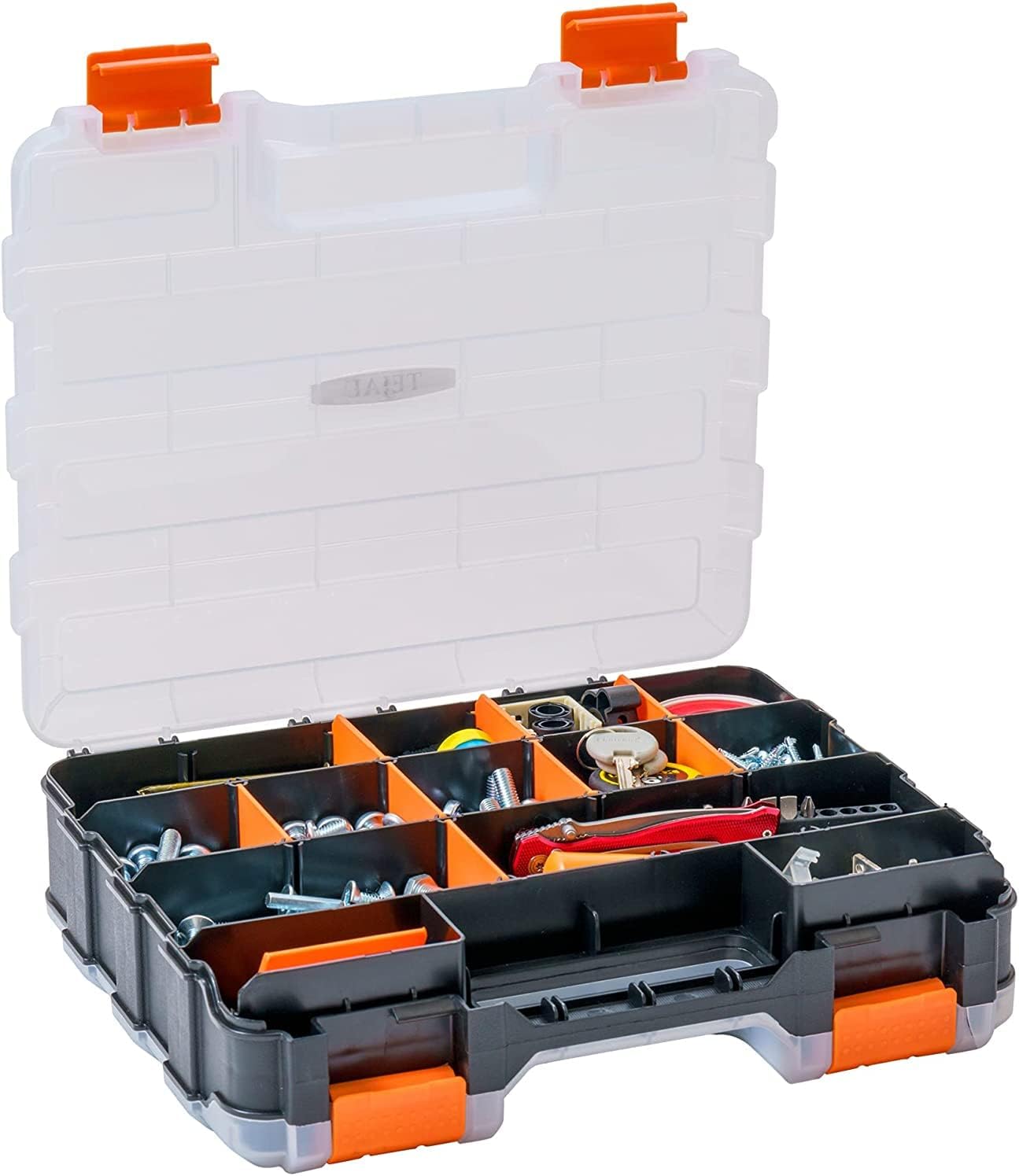 Hn with Yn Double-sided tool storage box, screw organizers and storage bins, small parts organizer box, suitable for storing screws, nuts and Fishing Lures Baits Fishing Hooks other small tool boxes - 