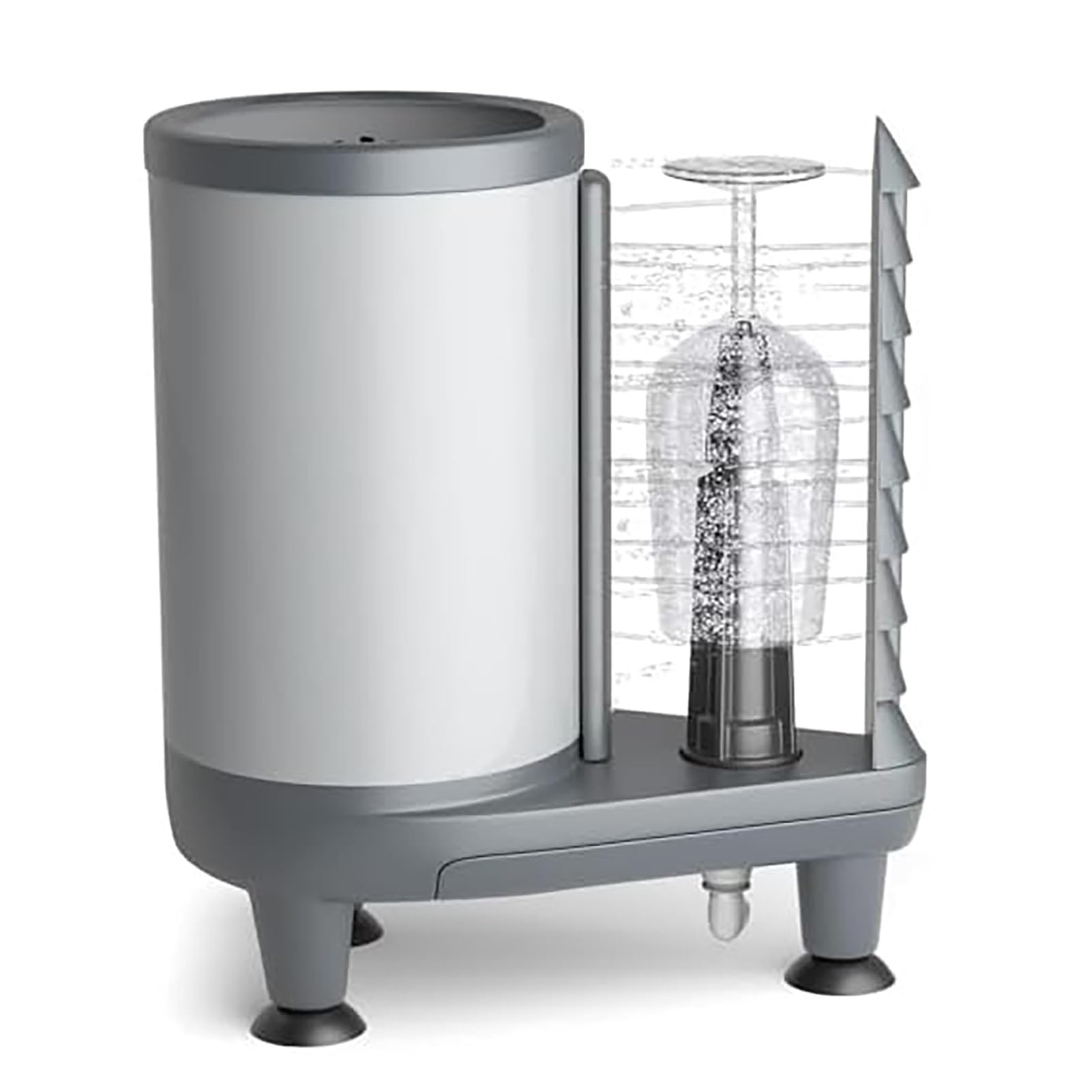 Lavavasos no eléctrico, máquina de Lavado de Vasos de Alta presión, enjuagadora de Vasos Comercial con Cepillo de Limpieza de 360°, Limpia el Interior y el Exterior for cafeterías y Bares