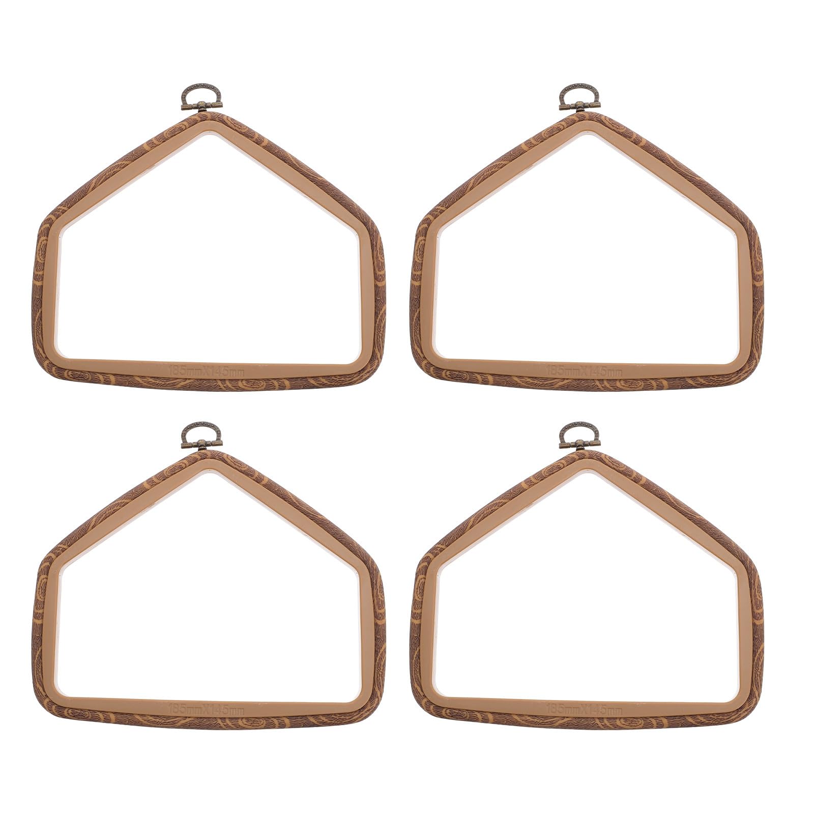 DIYEAH 4 aros de punto de cruz: aro de bordado de imitación madera, marco con forma de casa para proyectos de pintura decorativa de punto de cruz y arte mural.