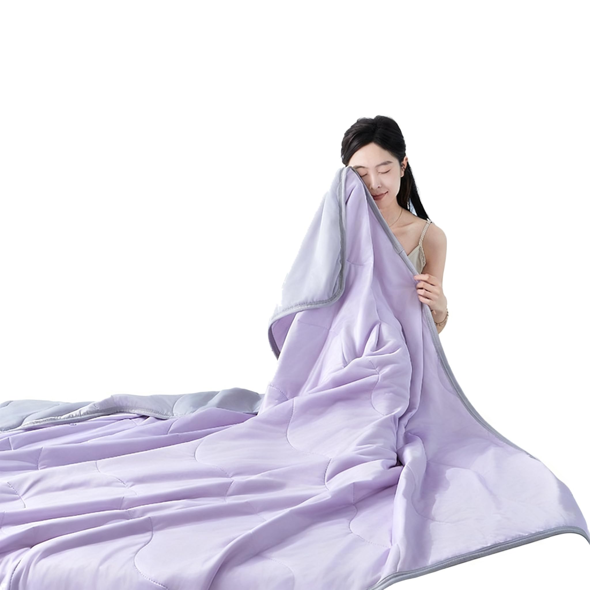 Coperta trapuntata leggera che,viola,altro
