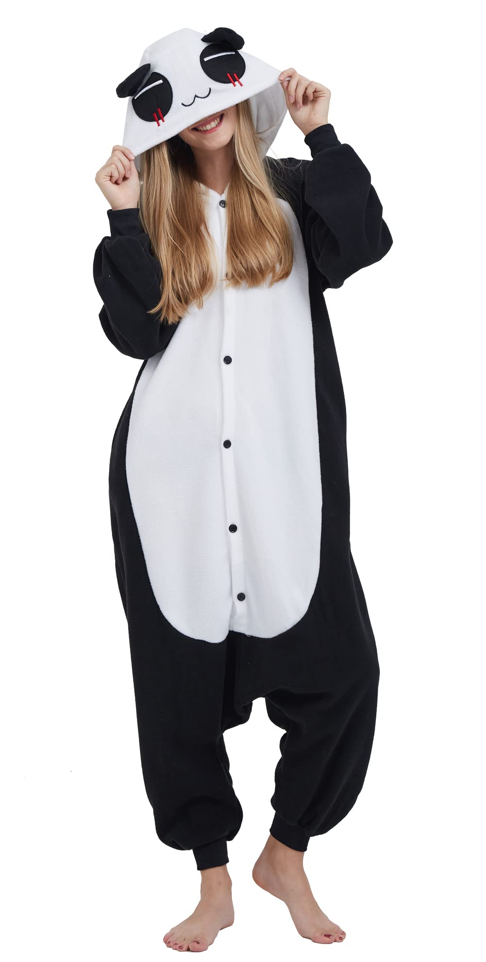 DELEY Unisex Adult Animal Costume Onesie Pajamas Halloween Carnival Sleepwear Hooded