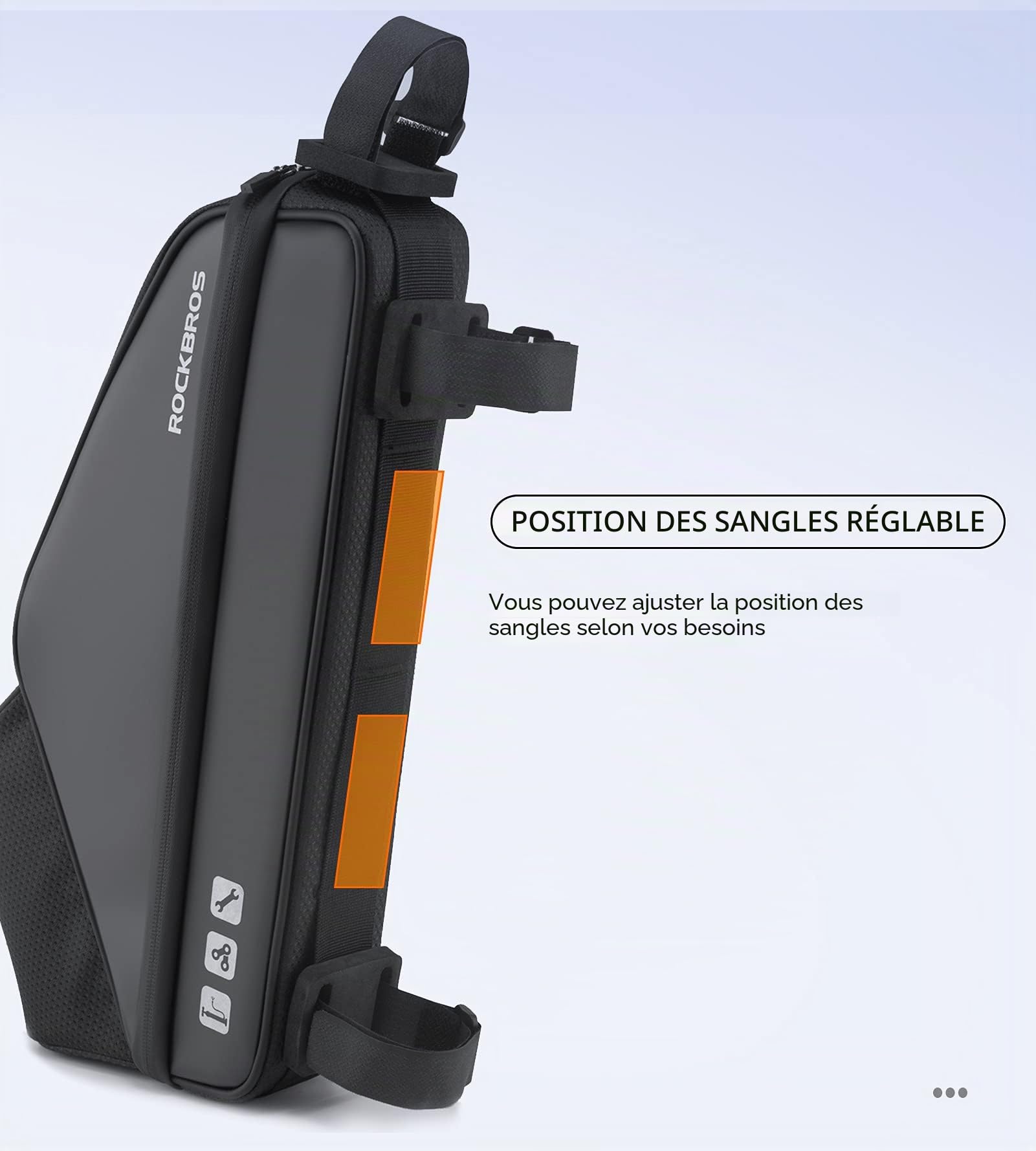 ROCKBROS Sac de rangement étanche pour VTT, vélo de route et scooter - 3 l - Espace fin et classifié