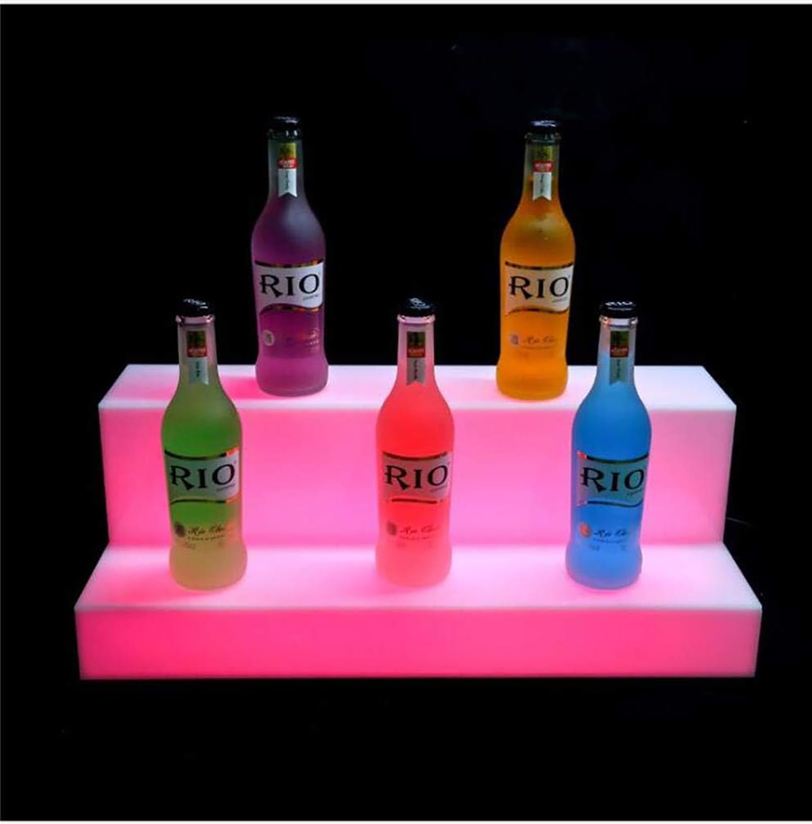 Display Per Bottiglie Di Liquore Illuminato a LED, Scatola Per Vino In Acrilico Luminoso Colorato a 2 Livelli Con Telecomando, 20 Colori Regolabili, Stoppino LED Ad Alta Luminosità, Per Feste KTV
