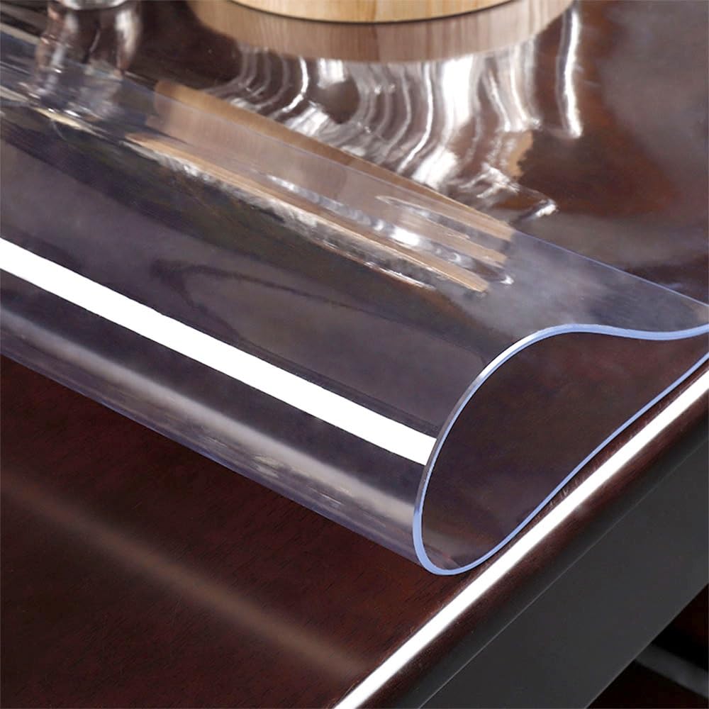 Tappetino protettivo trasparente in PVC, spessore 1,5 mm, antigraffio, per tavoli PlastiTabl, 70 x 130 cm, perfetto per uso domestico e ufficio