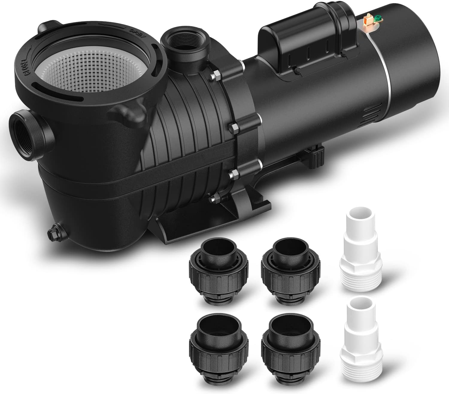 Amazon.co.jp BRIOPAWS 1.5 HP 高圧セルフプライミングプールポンプ 115V/230V デュアル電圧/地上プール