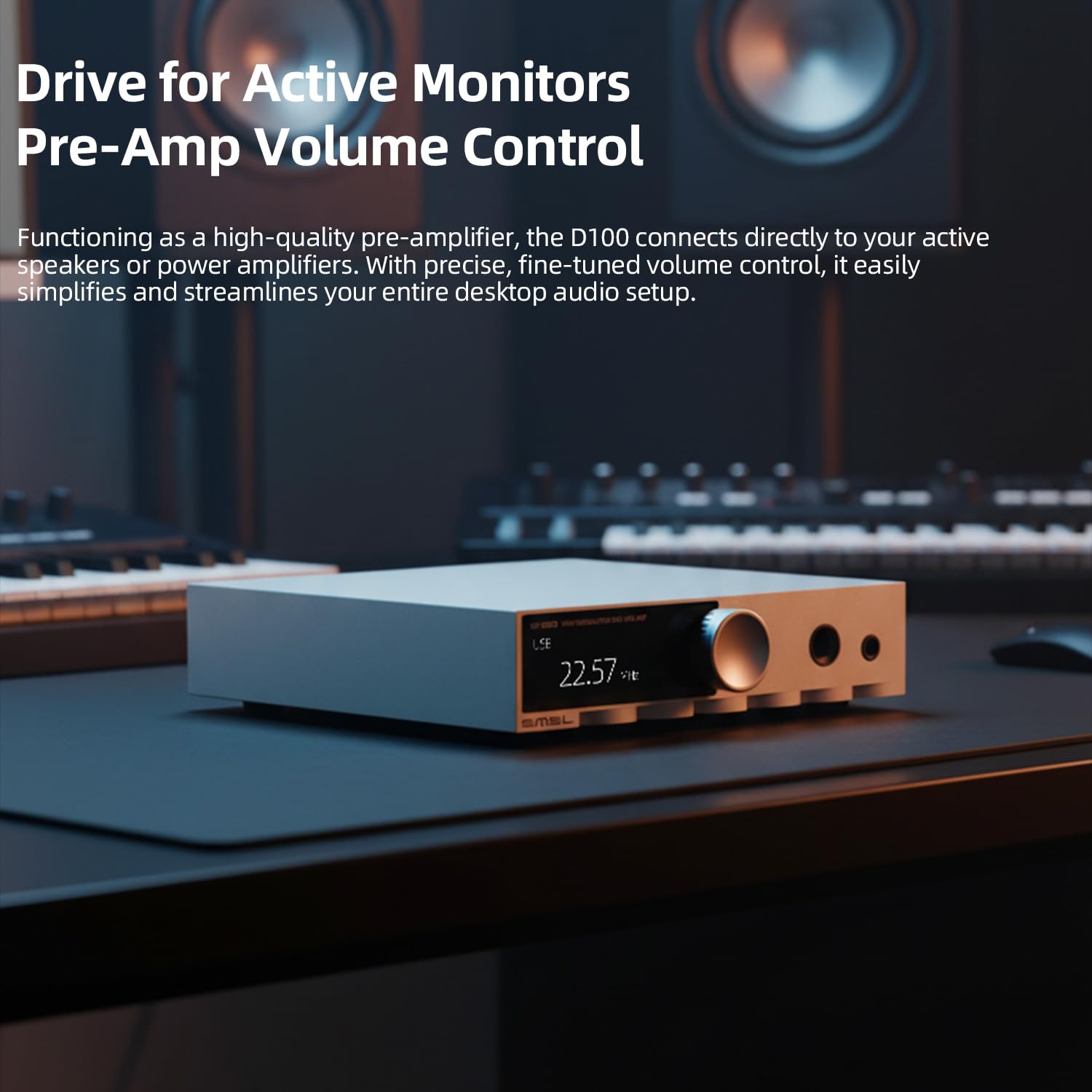 SMSL D100 DAC e amplificatore per cuffie da ufficio, chip ES9081, interfaccia audio a bilanciamento reale per stereo domestico, MQA, ingressi USB/ottico/coassiale, uscite 4,4 mm e 6,35 mm/RCA (nero)