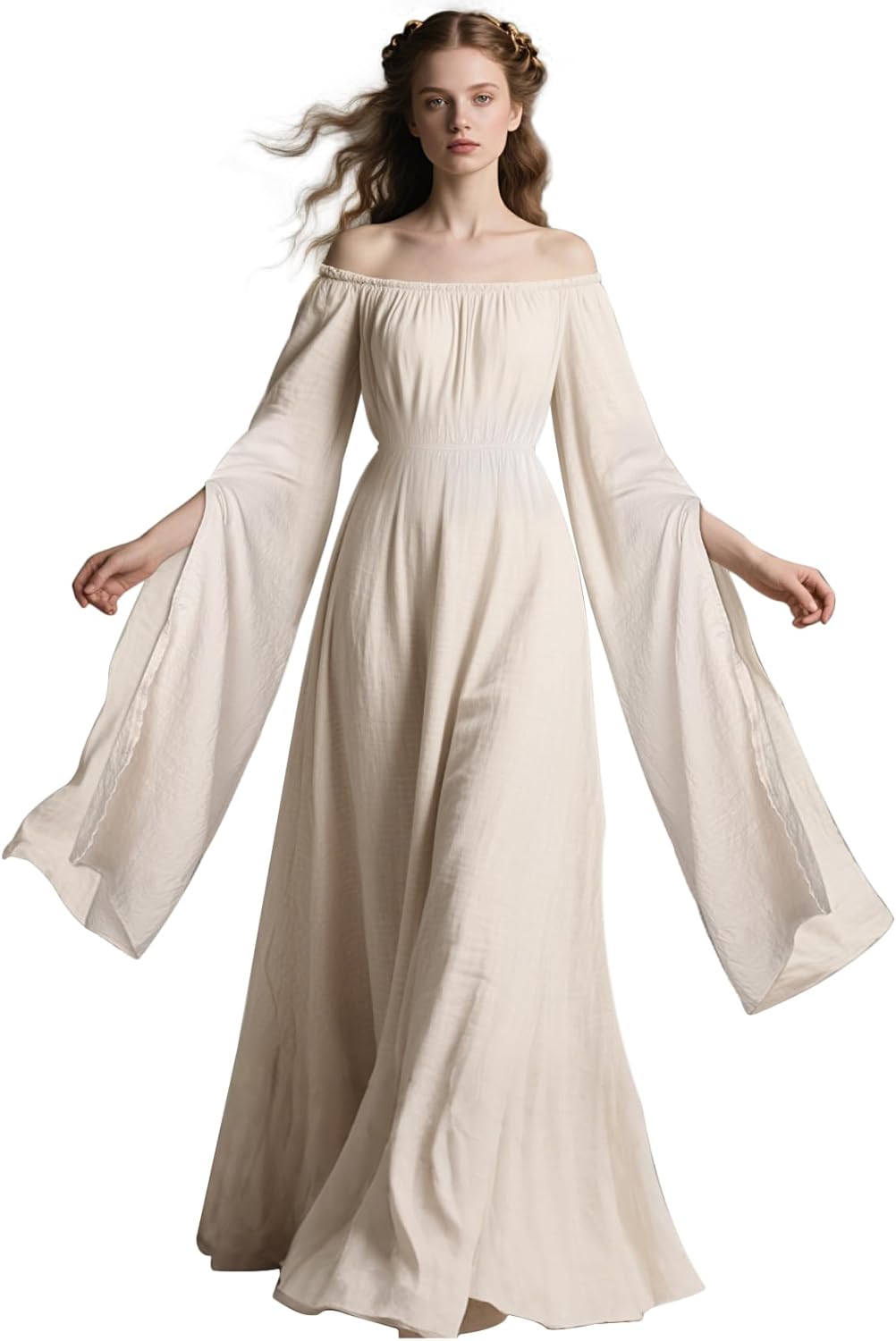 L'VOW Women Victorian Dresses Renaissance Dress Medieval Costume for Celtic Fairy Witch Wedding