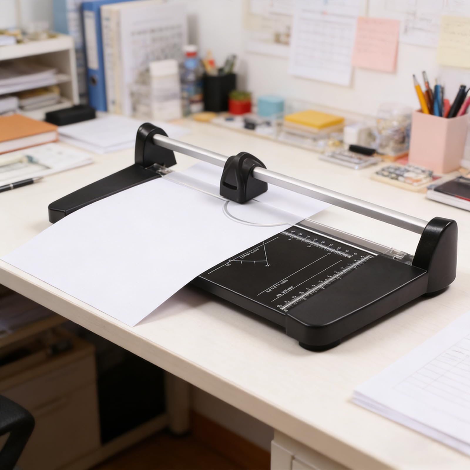 Papierschneider,A2 Bastelpapierschneider,10 Blatt Schneidleistung | mit verschiebbarem Schneidkopf und präziser Skalierung für Bastelpapier, Etiketten, Fotos und Karton