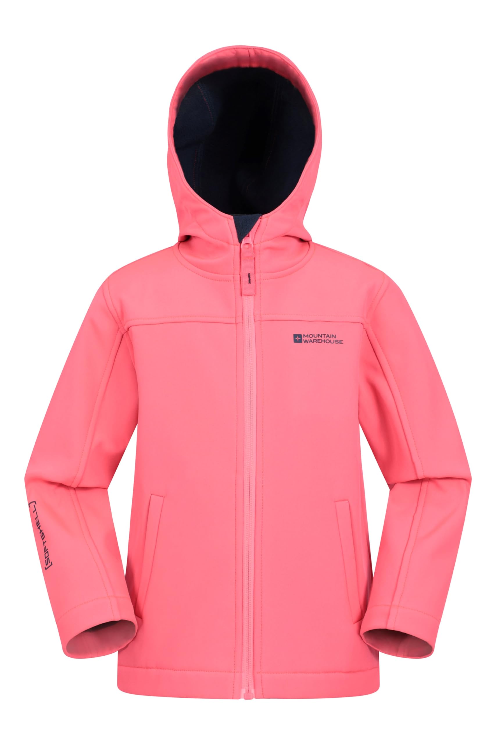 Mountain Warehouse Bubble Gum Exodus Kids Softshell Jacket - Breathable, Wind & Water Resistant, Fleece Lined Coat For Boys & Girls - For Autumn, Winter, Hiking & Outdoors Teen Size 13 Years