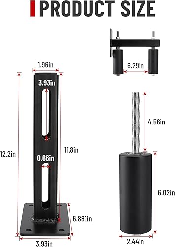 Miniatura 5 de Venussar Rodillos de guía de puerta deslizante ajustables de 6 pulgadas  Guía de rodillos de puerta con montaje de acero de aleación pesada,