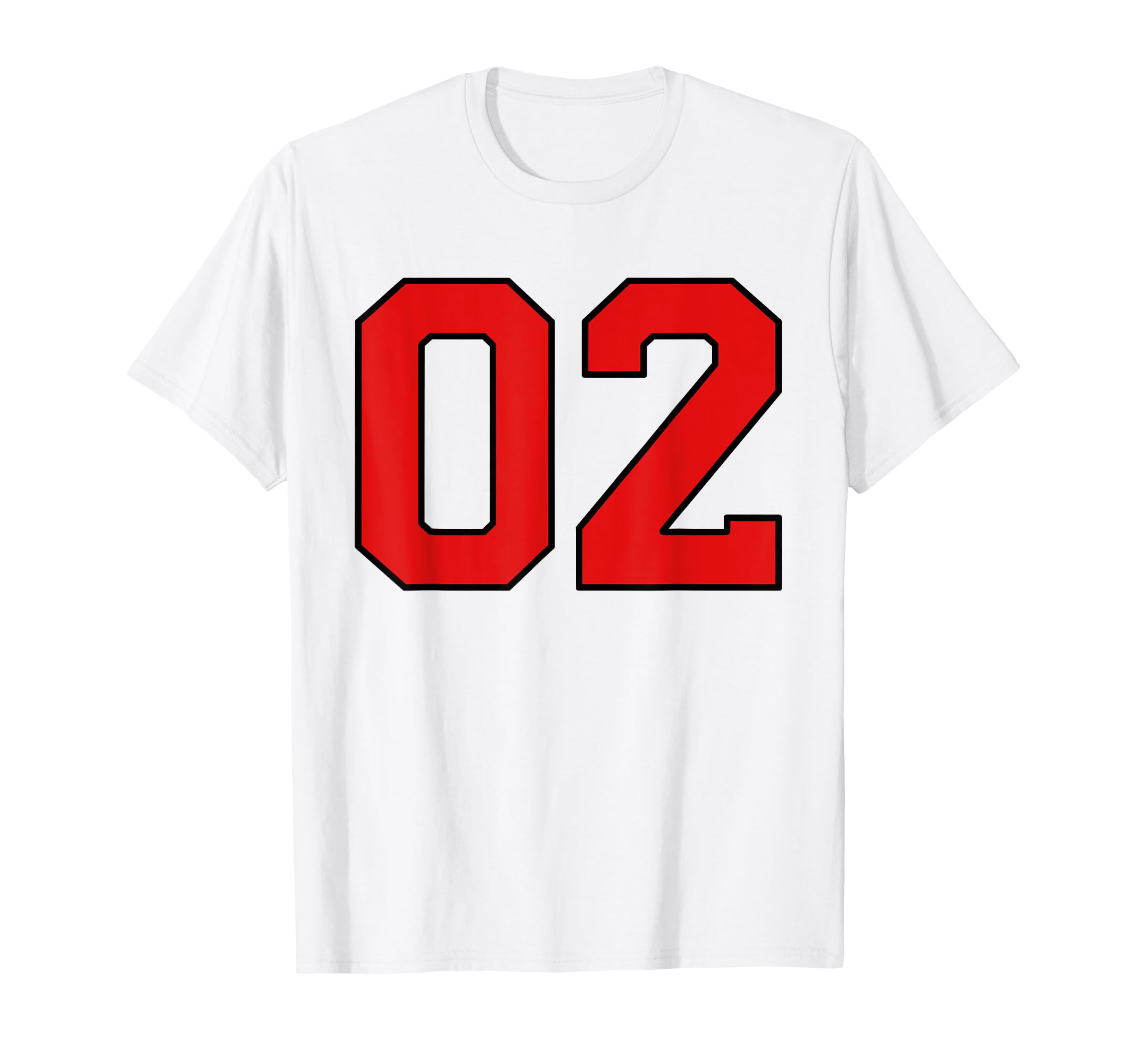 Lucky Number 02 Classic College American Varsity Fan Player T-Shirt