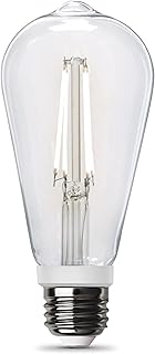 Feit Electric Edison Bulb, Motion Sensor Activates in Dark Settings Only - LED Filament Bulb with White Filament, E26 Base, 60W Equivalent ST19 ST19CL950CA/MM/FILED