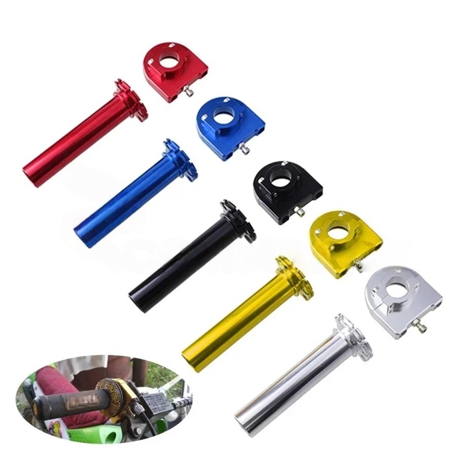 Motorrad Handgriffe Griff Bar Motorrad Universal Gaspedal Twister Griffe Griff Motocross Dirt Pit Scooter Lenker Endkappen(Side Bag-1 Piece)