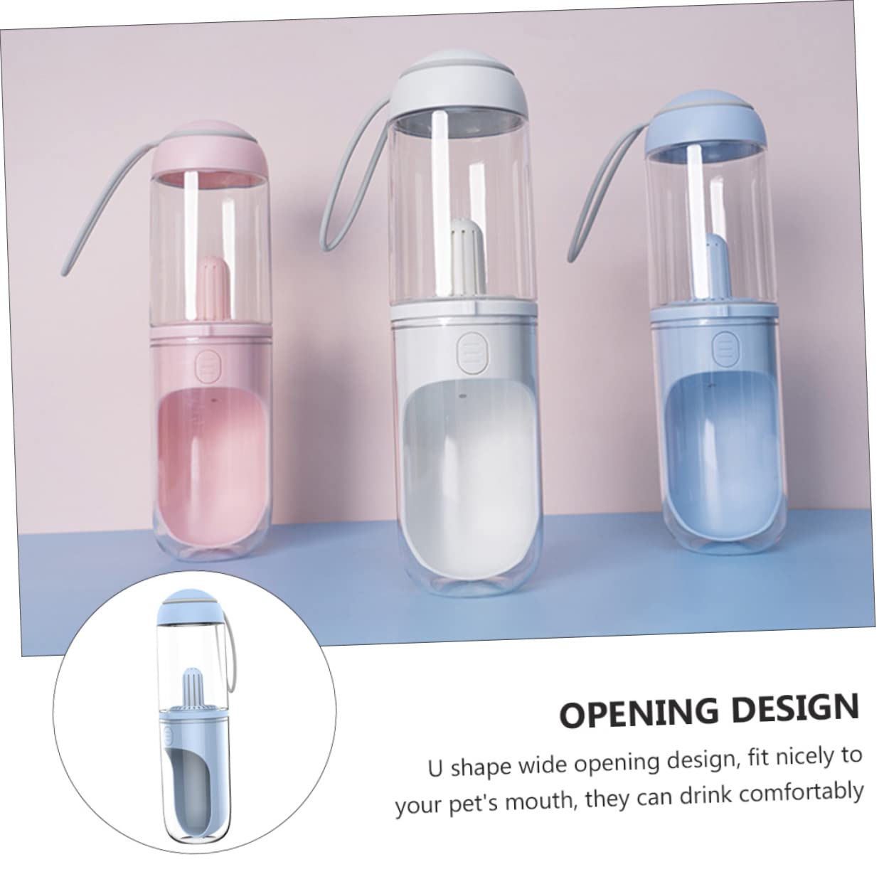 BESPORTBLE Borraccia per Cani e Gatti da Viaggio 330ml, Dispenser d'Acqua Portatile, Struttura Robusta e Anti-Polvere, per Uscite e Passeggiate
