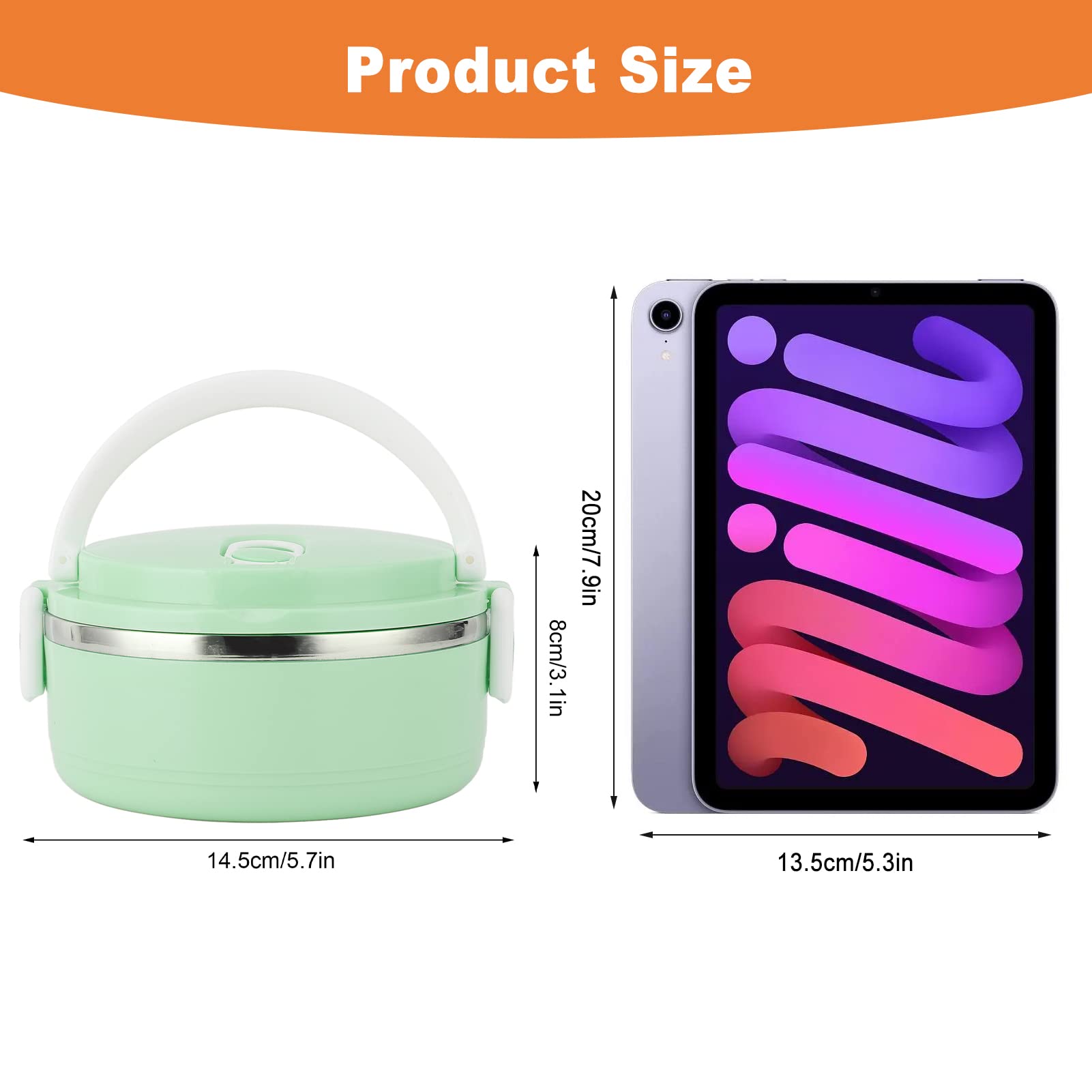 Boîte à déjeuner, pour aliments chauds, sac à déjeuner isolé portable, boîte isolée empilable pour aliments chauds, boîte à déjeuner ronde en acier inoxydable 304, récipients alimentaires scellés