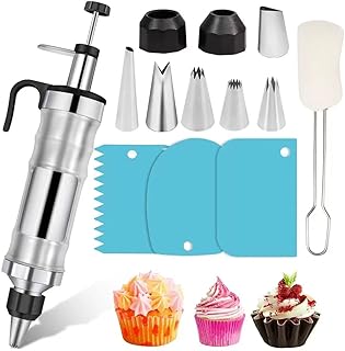 Cake Decorating Kit with Piping Bags and Tips Set, Cupcake & Buttercream Frosting Tools, Icing Supplies for Baking, Desser...