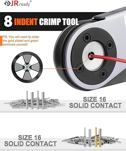 Miniatura 4 de JRready Kit de conectores Deutsch con engarzador, 2 3 4 6 8 12 pines DT IP68 conectores, tamaño 16 contactos sólidos 16-20AWG, herramienta de