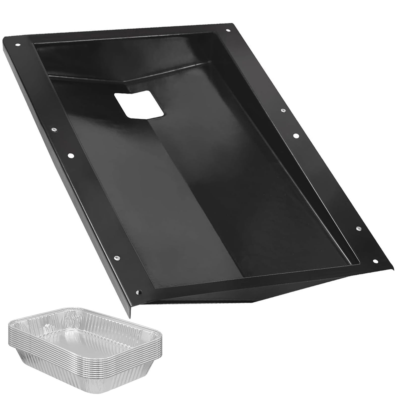 91354 Fettwanne mit 6415 Aluminiumfolien-Tropfwanneneinlagen für Weber Spirit 300 Grill, für Weber Spirit E-310, E-320, EP-310, EP-320, SP-310, SP-320 Ersatzgrill-Fettschalen-Ersatz-Set