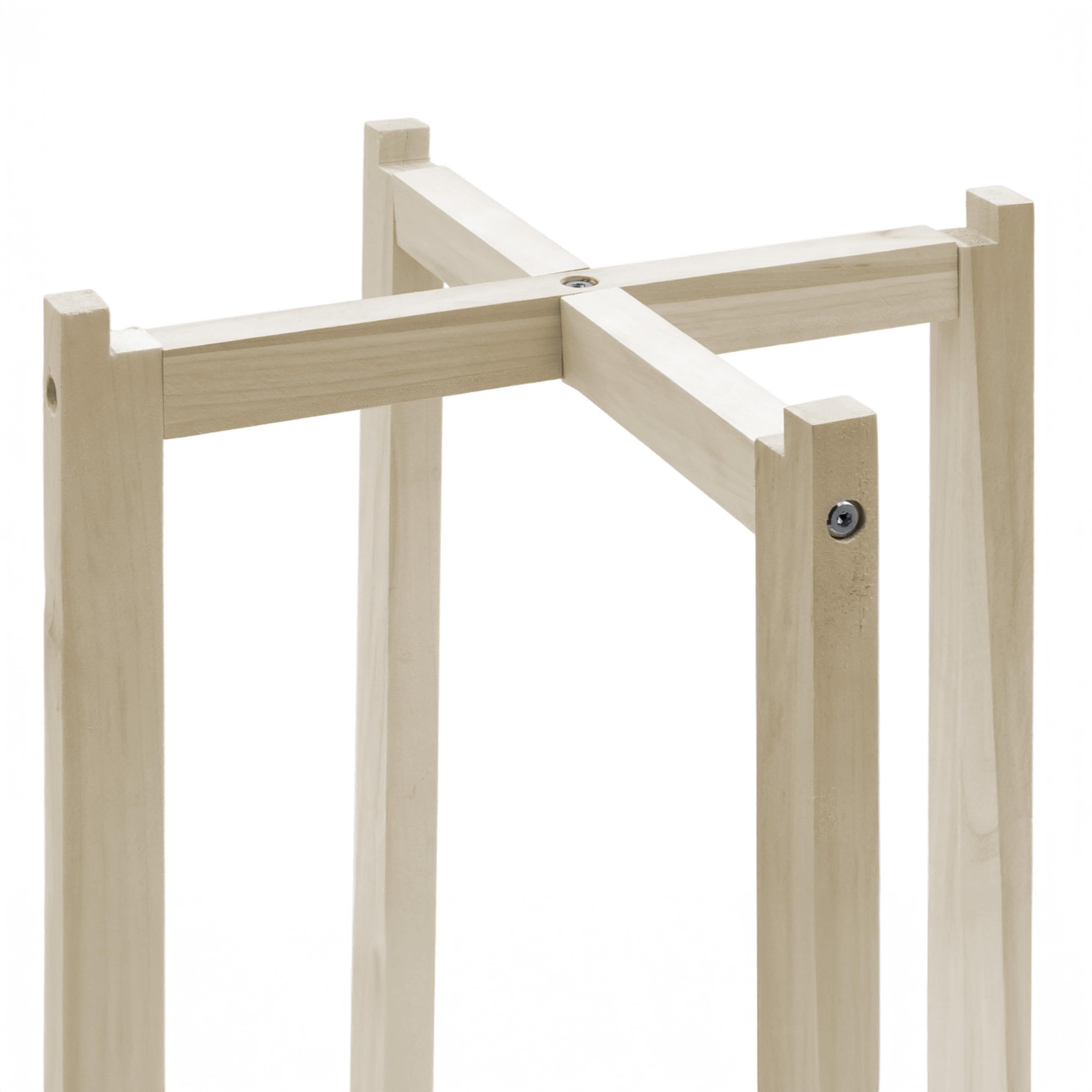 Spetebo Tavolino rotondo in legno con piano del tavolo, design 30 cm, bianco – tavolo decorativo con struttura a X naturale – tavolino da salotto, tavolino decorativo per piante