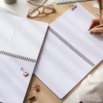 A4 Spiralli Karton Kapak 2’li Set Düz Çizgisiz Okul Defteri 80 yaprak, Ders Programlı Kurdele Kalp