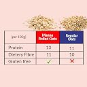 Manna Rolled Oats 3kg | Gluten Free | Traditional Oats | Diabetic Friendly | 100% Wholegrain 1kg (Pack of 3) gallery image