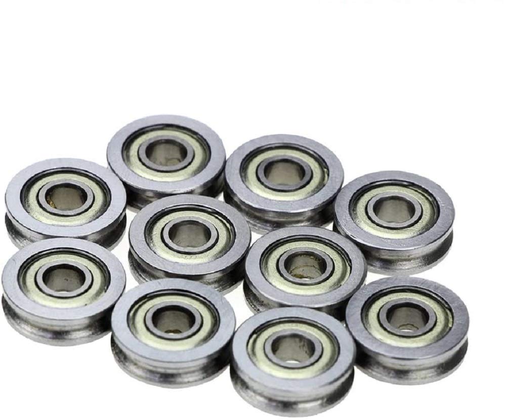 Eyoso10Pcs 3D Printers Extruder Parts U-groove Idler Pulley Belt Pulley Bearing U604ZZ U Ditch 604U 4134mm
