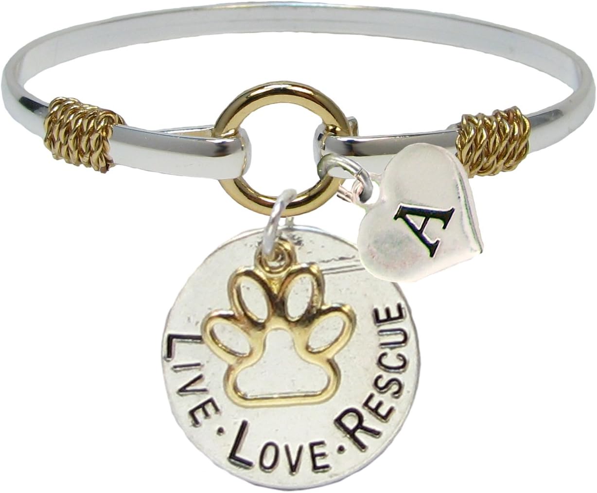 Sports Accessory Store Bracelet Custom Live Love Rescue Silver Gold Jewelry Cat Dog Pet Initial Family