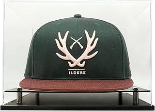 WANLIAN Clear Hat Display Case,Acrylic Baseball Cap Holder Stand with Stainless Steel Risers,Perfect for Baseball,Football or Snapback Caps/Cap of Any Mini Helmet(8.6x7.9x7inch,L*W*H)