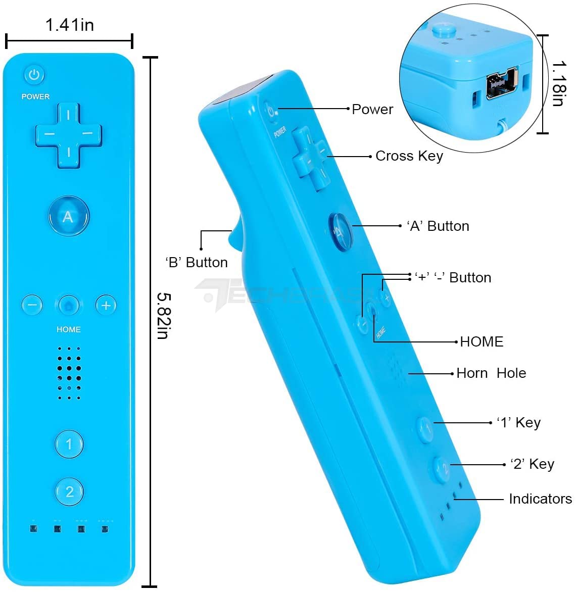 Controle Wii Remote Plus Para Nintendo Wii e Nintendo Wii U Azul