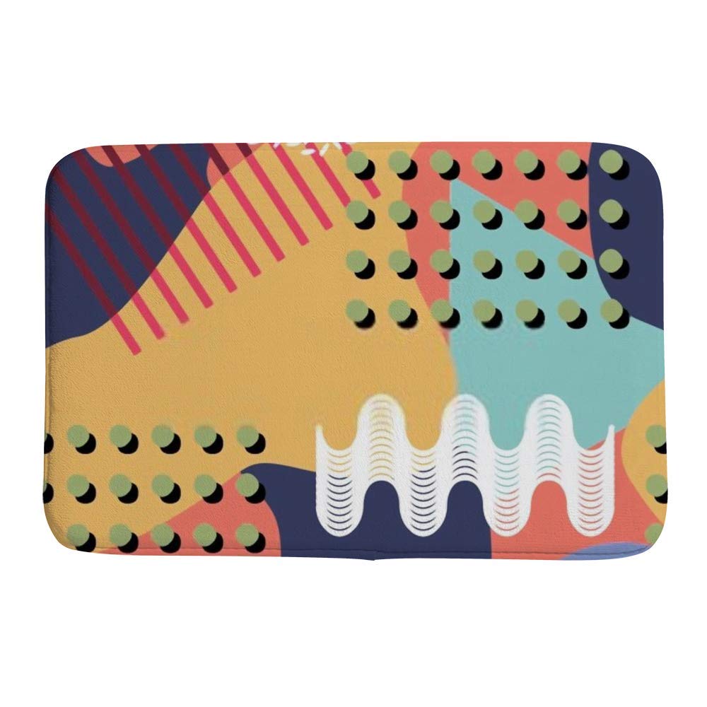 Tapis de bain Memphis géométrique 31x20 inch en polaire corail