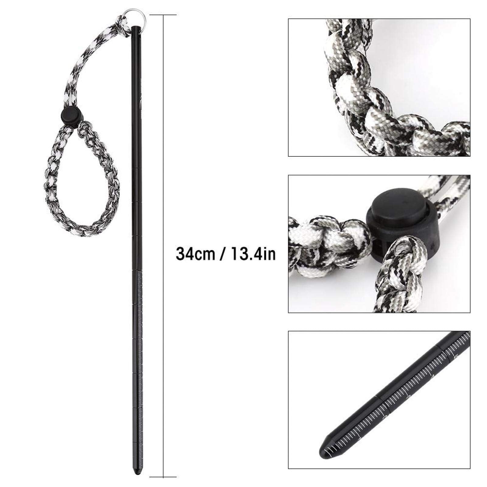 Alomejor Pointer Stick Rod Pointer Stick ze stopu aluminium Scuba Diving Noise Maker Stick Rod Pointer z regulowanym paskiem na nadgarstek