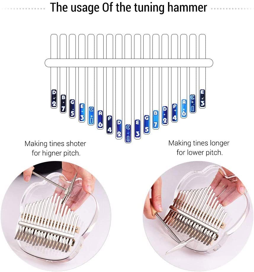 Mini Doigt Kalimba Pouce Piano 17 Touches Kalimba Pouce Piano Matériau Acrylique Transparent, Autocollants De Note De… - Les Beatles, Paul McCartney, John Lennon, RIngo Starr, George Harrison Mini Doigt Kalimba Pouce Piano 17 Touches Kalimba Pouce Piano Matériau Acrylique Transparent, Autocollants De Note De… – Image 4