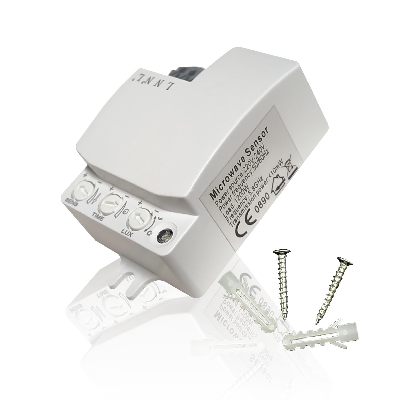 LED ATOMANT 5X Detector de Movimiento Radar HF 5.8GHz con Sensor Luminico | Alcance 10m, Sensor luminico regulable